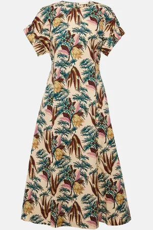 ULLA JOHNSON Devon cotton poplin midi dress