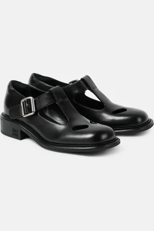 Miu Miu Cutout leather Mary Jane flats
