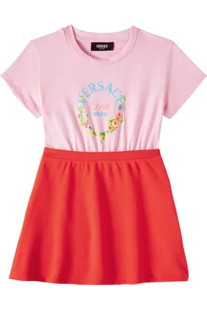 VERSACE Logo cotton jersey dress