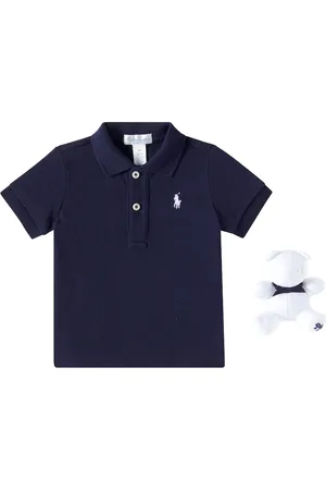 Ralph Lauren Baby cotton polo shirt and stuffed animal set