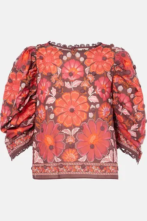 Farm Rio Gigi Tapestry floral cotton blouse