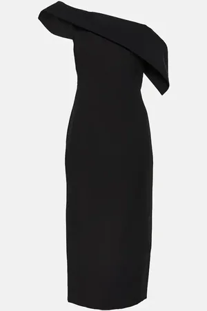 Roland Mouret Asymmetric wool and silk midi dress