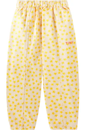 Tiny Cottons Stars printed cotton twill barrel-leg pants