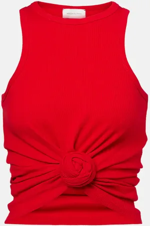 MAGDA BUTRYM Gathered cotton-blend tank top