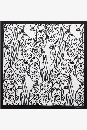 Jacquemus Poisson printed silk scarf
