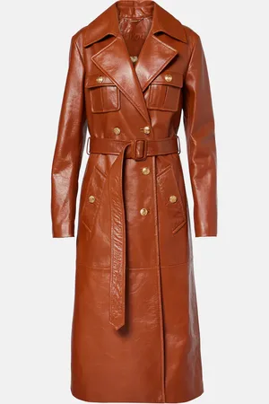 Chloé Double-breasted belted leather coat