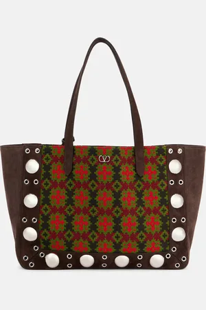 VALENTINO GARAVANI NellcÃ´te Large suede jacquard tote bag