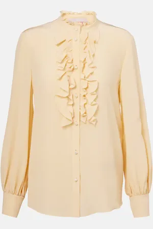 VALENTINO Ruffled silk crÃªpe de chine blouse