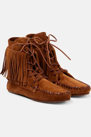PARIS TEXAS Indiana fringed suede ankle boots