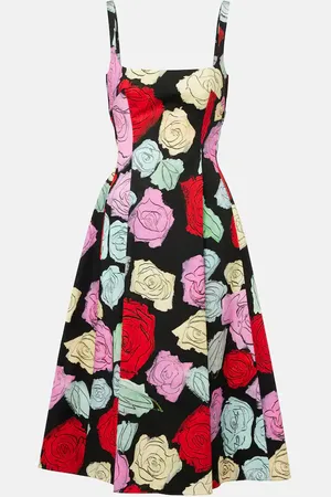 Marni Floral cotton poplin midi dress