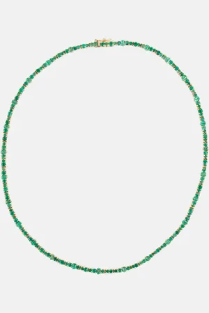 Ileana Makri Rivulet 18kt gold necklace with emeralds