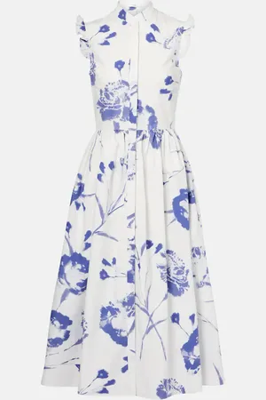 Erdem Floral cotton poplin midi dress
