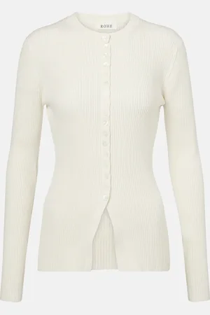 Rohe Ribbed-knit cotton crÃªpe cardigan