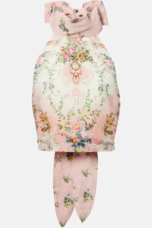 Camilla Halterneck linen and silk crop top