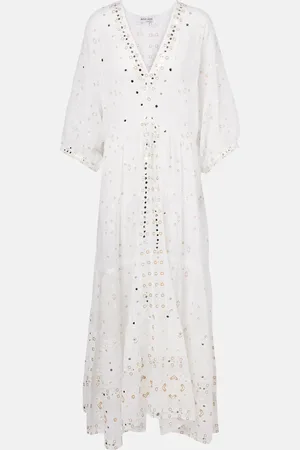 Juliet Dunn Embroidered cotton maxi dress