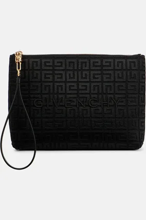 Givenchy 4G embroidered leather-trimmed canvas pouch