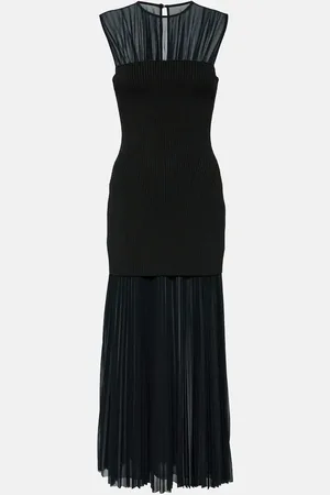 Proenza Schouler Niki pleated sheer jersey midi dress