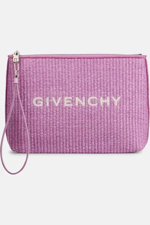 Givenchy Logo raffia-effect pouch