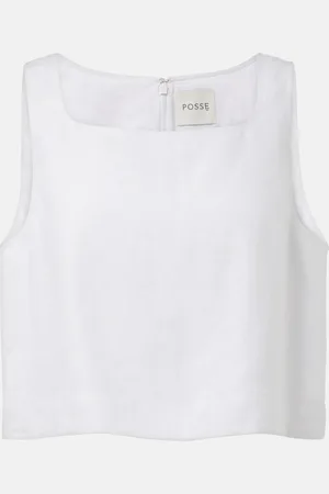 POSSE Val linen crop top