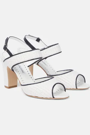 Manolo Blahnik Khiko 90 raffia slingback sandals
