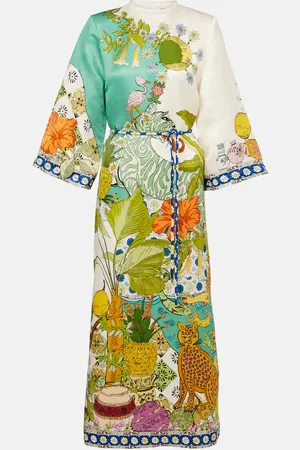 ALÉMAIS Printed hemp and silk maxi dress