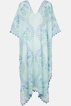 Juliet Dunn Printed cotton beach cover-up