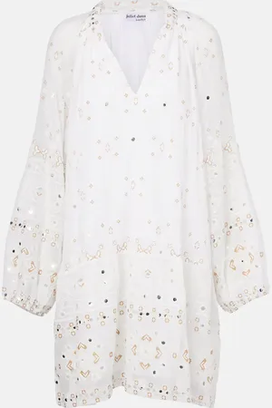 Juliet Dunn Embroidered cotton minidress