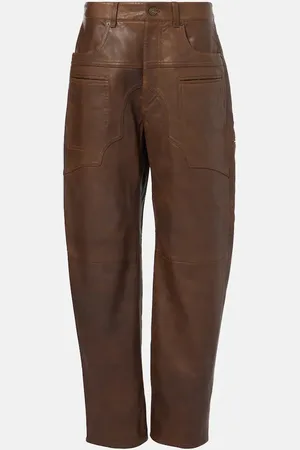 Isabel Marant Breydi high-rise leather barrel-leg pants