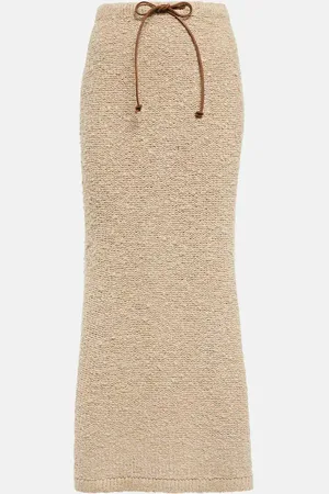 Prada High-rise silk midi skirt
