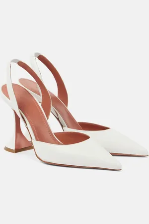 Amina Muaddi Holli 95 leather slingback pumps