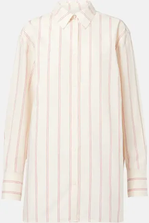 Totême Striped oversized cotton and silk shirt