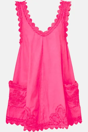 Juliet Dunn Embroidered cotton poplin minidress