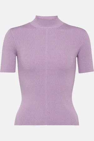Oscar de la Renta Ribbed-knit silk-blend sweater