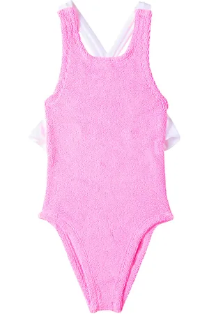 Hunza G Lara bow-detail ruffled swimsuit