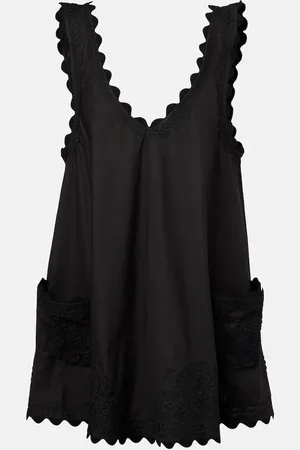 Juliet Dunn Embroidered cotton poplin minidress