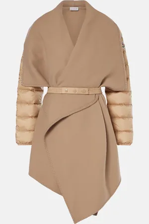 Moncler Down-paneled wool-blend coat