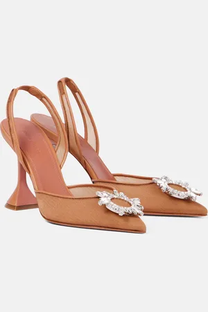 Amina Muaddi Begum 95 mesh slingback pumps