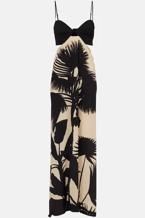 JOHANNA ORTIZ Printed cutout silk maxi dress