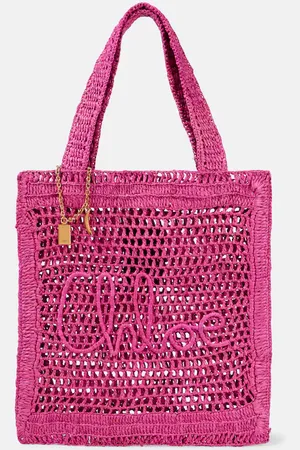 Chloé Summer Banana raffia-effect tote bag