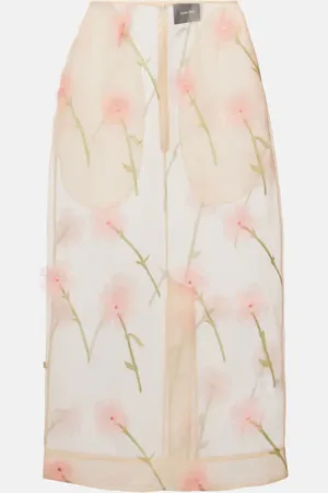 Simone Rocha Floral-appliquÃ© organza pencil skirt