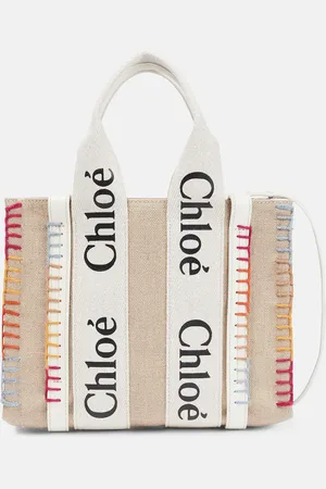 Chloé Woody Small embroidered canvas tote