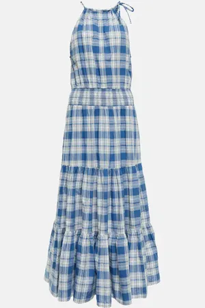 Ralph Lauren Checked cotton maxi dress