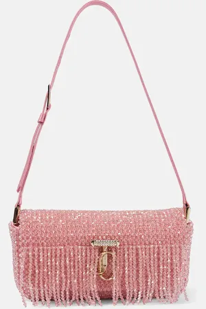 Jimmy Choo Avenue Mini embellished satin shoulder bag