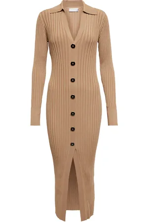 Rebecca Vallance Leigh ribbed-knit midi dress