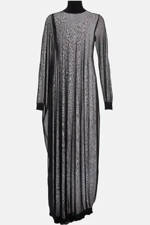 Alaïa Sheer high-neck maxi dress