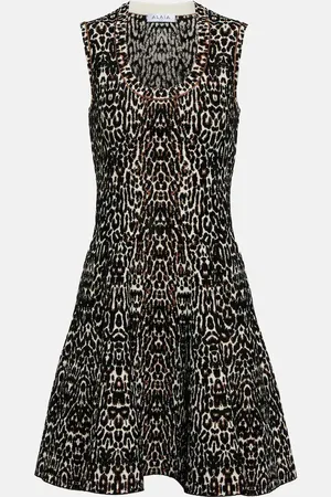 Alaïa Leopard-print jacquard minidress