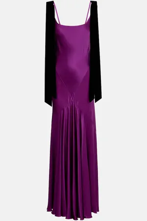 Nina Ricci Gathered satin maxi dress