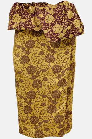 DRIES VAN NOTEN Floral ruffled midi skirt