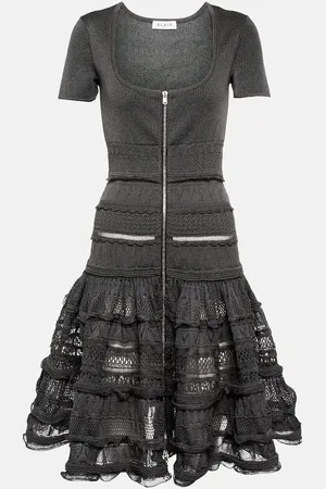 Alaïa Ruffled knit midi dress
