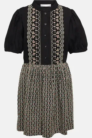See by Chloé Floral embroidered cotton minidress